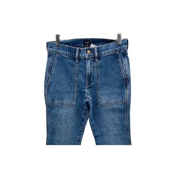 NWT J.Crew Cropped Ankle Straight Leg Patch Pocket Utility Stretch Jean 24P Blue - Picture 3 of 12